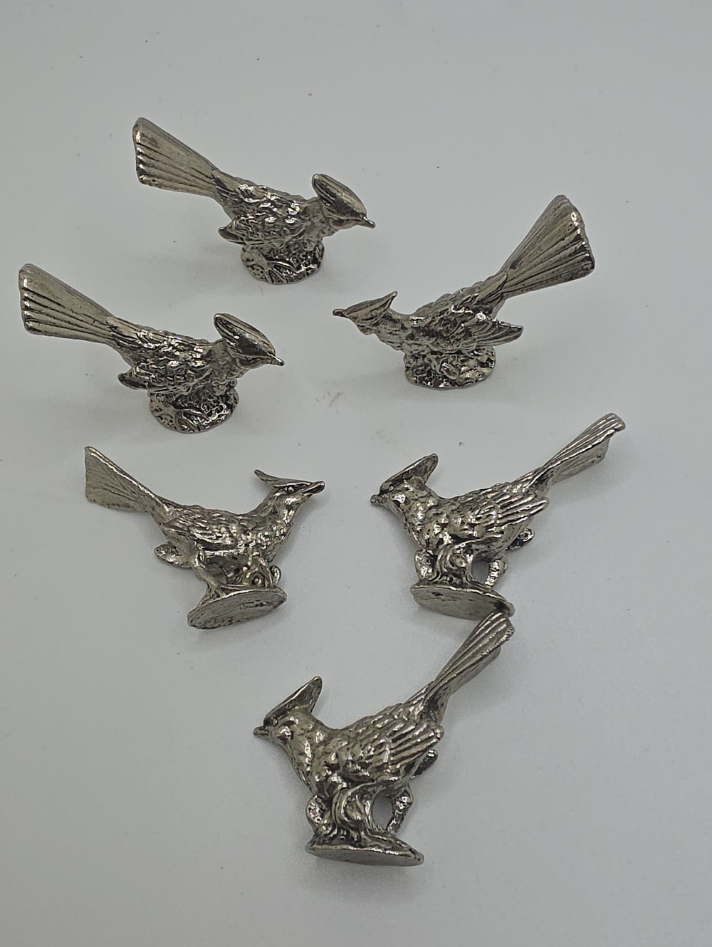 Silver Road Runner  Bird Figurines  Decorative Bird Statues
